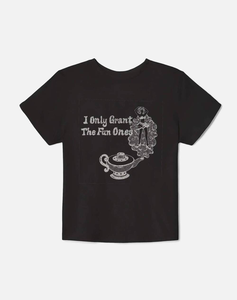 NEW RE/DONE women's fun ones classic tee in washed black